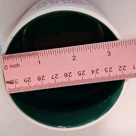 2 Hallmark Christmas Mugs Santa Reindeer Watching Tea Coffee Cup 16 oz - Picture 10 of 16